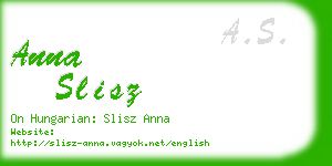 anna slisz business card